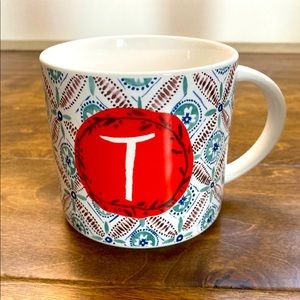 ANTHROPOLOGIE Initial T Letter Mug Oscar Wilde Design